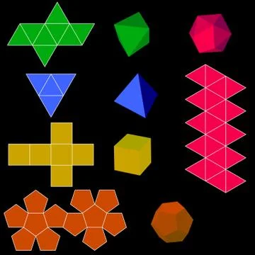 Colorfull 3d vector geometric shapes 库存插图