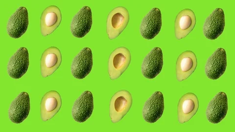 Colorfull animation with avocado Vídeos de archivo 128604545