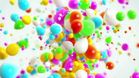 Colorfull Baloons Explosion background in 4K Stock Footage 128172035