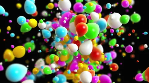 Colorfull Baloons Explosion background in 4K Video stock 128172147