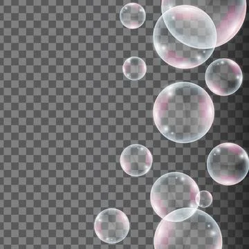 Colorfull bubbles with transparent background Stock Illustration