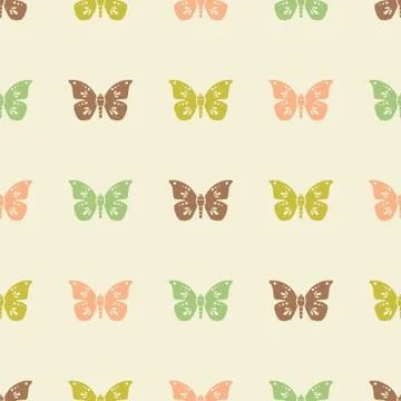 Colorfull butterflies repeat pattern. Vector seamless pattern. Stock Illustration