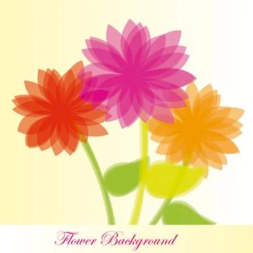 Colorfull flowers with leaf over beige background. vector Illustrazione stock
