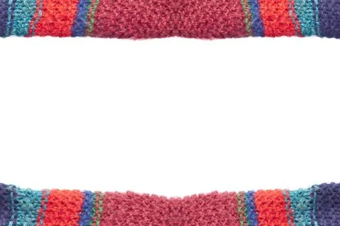 Colorfull knitted border Stock Photos