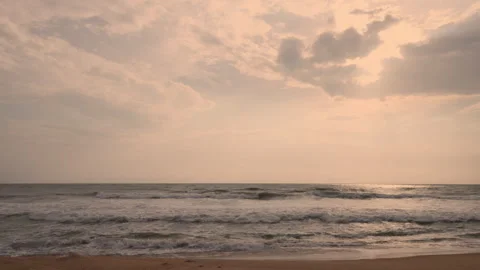 Colorfull sunset beach time lapse in the evening Stock Footage 293038117