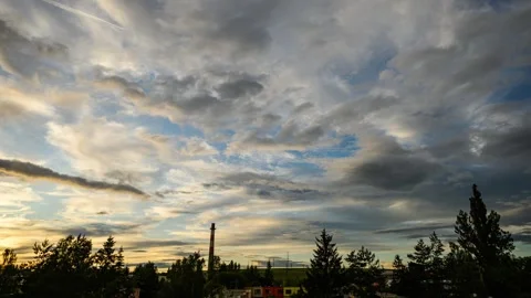 Colorfull sunset sky with moving clouds time lapse Stock Footage 292912307