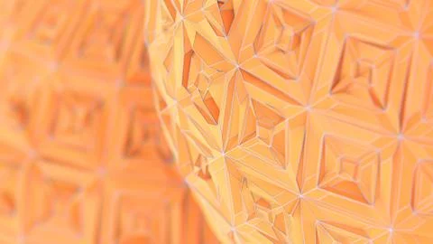 Colorfull Triangulation Background, Deformed Surface, 3D Rendering Stock Photos