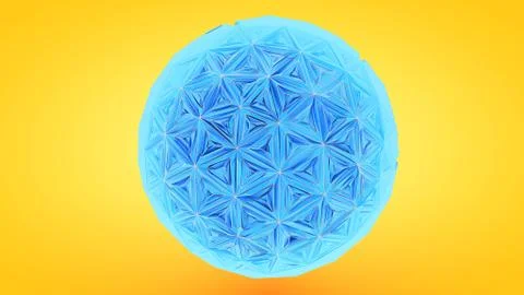 Colorfull Triangulation Sphere, Deformed Surface, 3D Rendering 스톡 일러스트