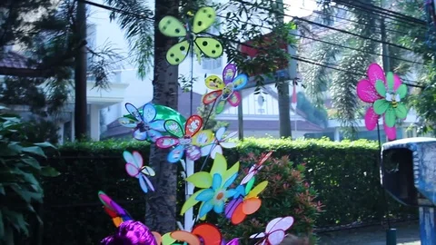 Colorfull Windmill Toy Stock Footage 104478105