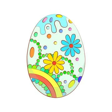 Colorfully decorated Easter egg. Illustrazione stock