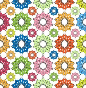 Colorfully flowers pattern Stock Illustration