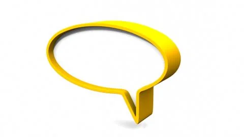 Colorful,yellow dialog speech bubbles. 3D rendering Stock Illustration