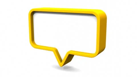 Colorful,yellow dialog speech bubbles. 3D rendering Stock Illustration