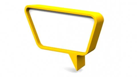 Colorful,yellow dialog speech bubbles. 3D rendering Stock Illustration