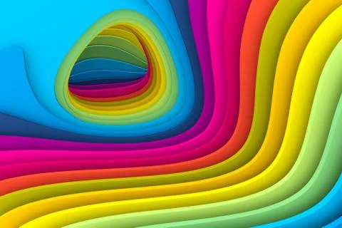 Colorgul abstract background with line and wave 3D illustration Stock Illustration