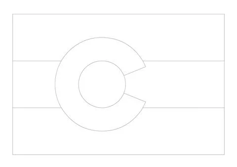 Coloring A3 Vector Flag of Colorado, USA, Isolated on White Background Stock-Illustration