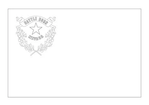 Coloring A3 Vector Flag of Nevada, USA, Isolated on White Background Illustrazione stock