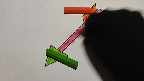 Coloring arrows with colorful crayons Stock Footage 224979450