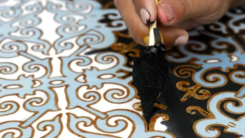 Coloring batik Stock Footage 245326796
