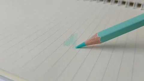 Coloring a blank paper with the blue Stock Footage 150523833