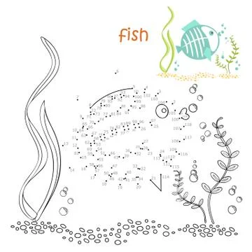 Coloring book and dot to dot game Stock Illustration