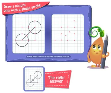 Coloring book for brain one line Stock Illustration