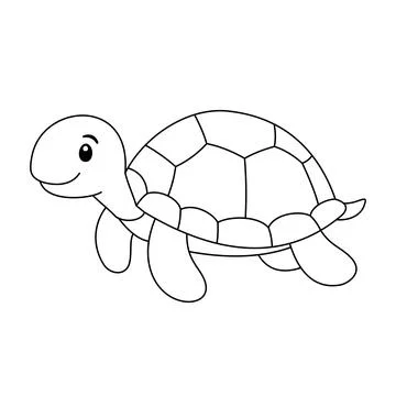 Coloring book cartoon turtle vector Illustrazione stock