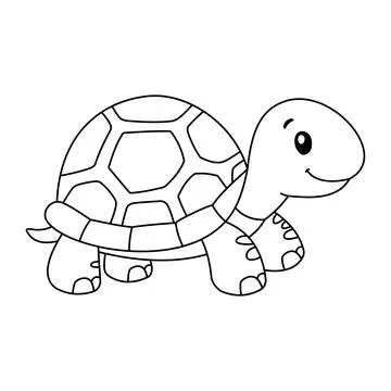 Coloring book cartoon turtle vector Stock Illustration