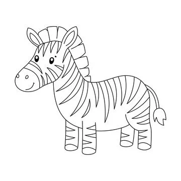Coloring book cartoon zebra vector Illustrazione stock