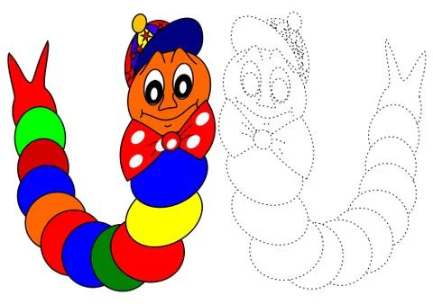 Coloring book-caterpillar Stock Illustration