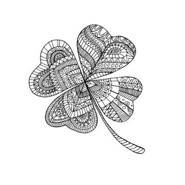 Coloring book clover, on St. Patrick s Day. Stock Illustration