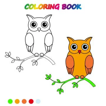 Coloring book.  Coloring  page to educate preschool kids .  Game for preschoo Stock Illustration