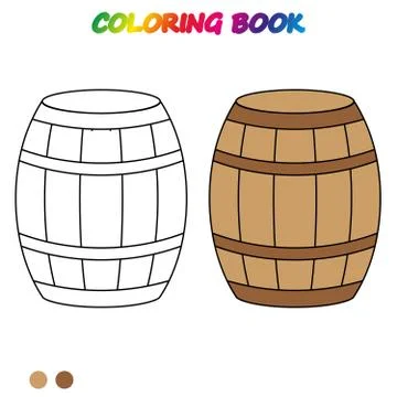 Coloring book.  Coloring  page to educate preschool kids .  Game for preschoo Stock Illustration