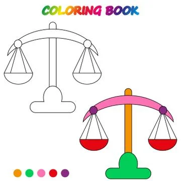 Coloring book.  Coloring  page to educate preschool kids .  Game for preschoo Illustrazione stock