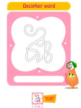 Coloring book decipher word Spring Stock Illustration