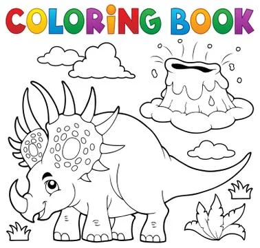 Coloring book dinosaur topic - eps10 vector illustration. Stock-Illustration