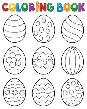 Coloring book Easter eggs theme Illustrazione stock