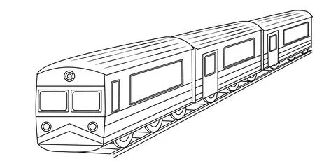 Coloring book electric train Stock Illustration