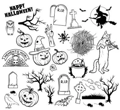Coloring book Halloween characters. Vector illustration Stock Illustration