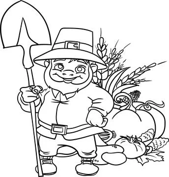 Coloring Book for Kid - St Patrick Day Series Man Vegetables Stock Illustration