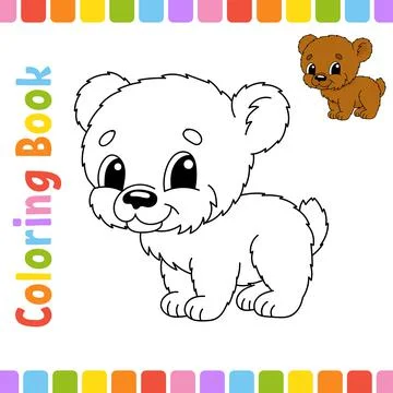 Coloring book for kids. Cheerful character. Vector illustration. Cute cartoon Stock Illustration