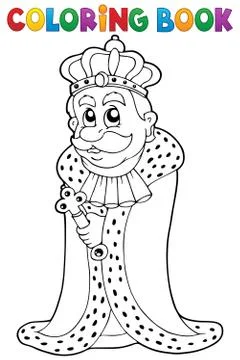 Coloring book king theme - eps10 vector illustration. Stock Illustration