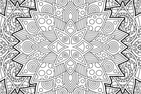 Coloring book page with abstract linear pattern Stock Illustration