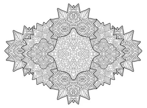 Coloring book page with abstract linear pattern Stock Illustration