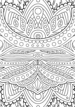 Coloring book page with abstract linear pattern Stock Illustration
