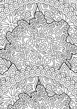 Coloring book page with beautiful linear pattern Stock Illustration