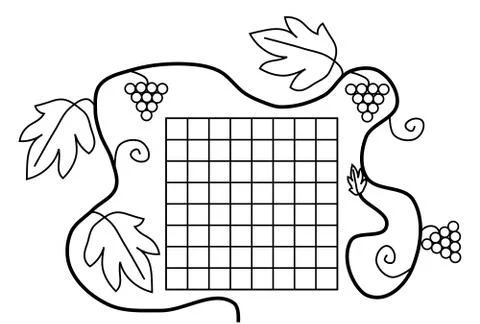 Coloring book page black white school timetable Illustrazione stock
