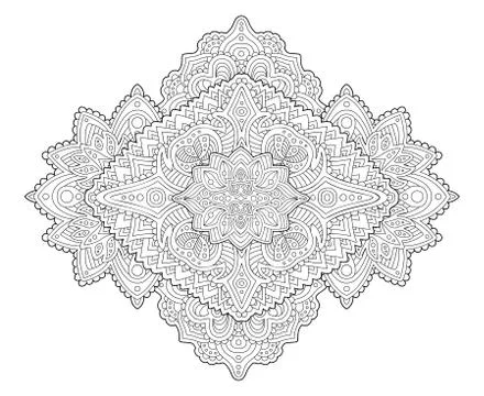 Coloring book page with detailed abstract art Stock Illustration