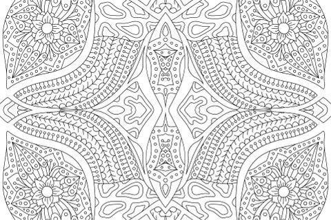 Coloring book page with linear abstract pattern Illustrazione stock