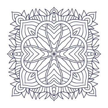 Coloring book page print. Vector black and white pattern background. Linear d Stock Illustration